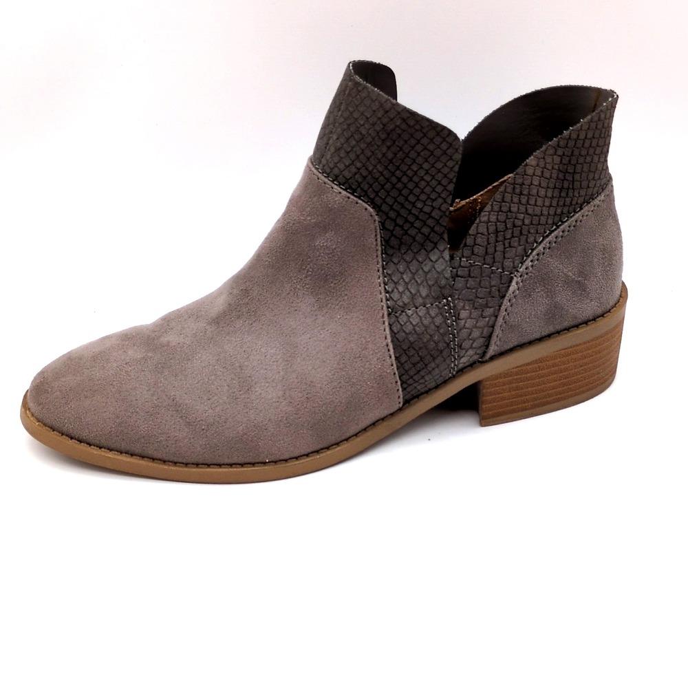 American Eagle Shoes Womens Gray‎ 9 Ankle Boots Side Zip Faux Suede 7056558